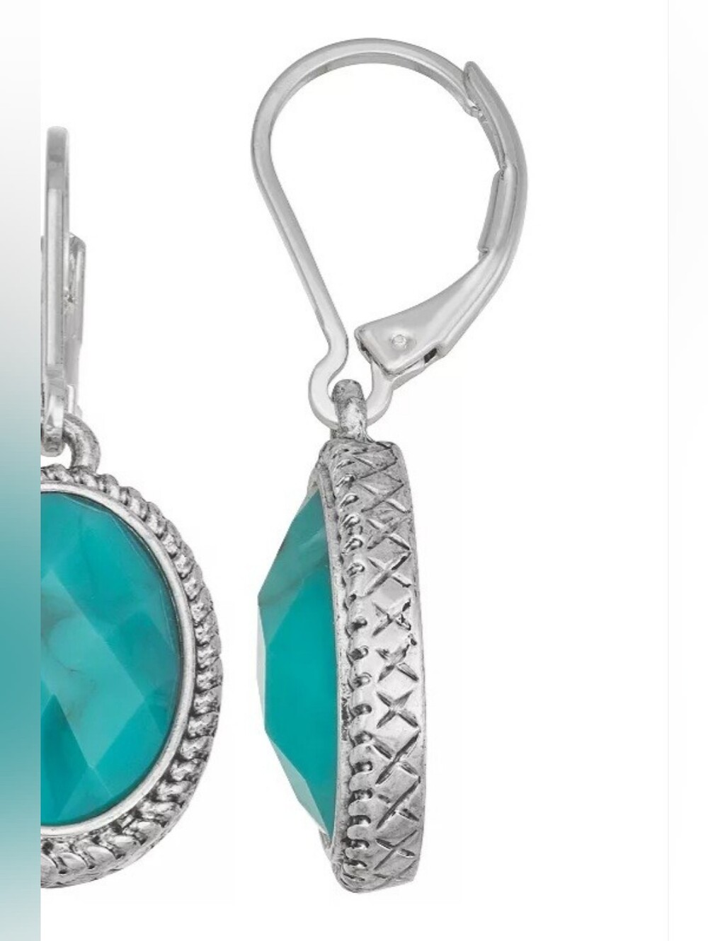 Napier Silver Tone Western Drop Earrings - Picture 3 of 5